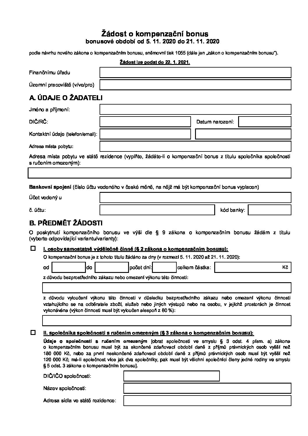 Blog Zadost O Bonus Pro Podzim2020 2 BO Tisk